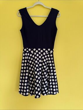 Miusol Black and White Polka Dot Sleeveless Mini Dress